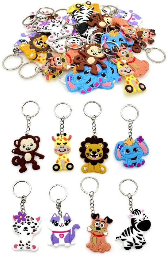 Sostituti di chiave in silicone per animali - 32 pezzi - Accessori per feste - Idee per goody bag - Adatti per bambini - Accessori per feste e regali
