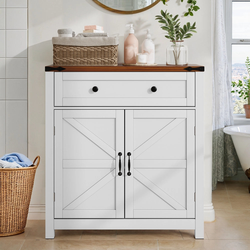 Consolle Portaoggetti ¨C MINIMAL ¨C Legno Bianco, Ripiani Regolabili, Cassetti