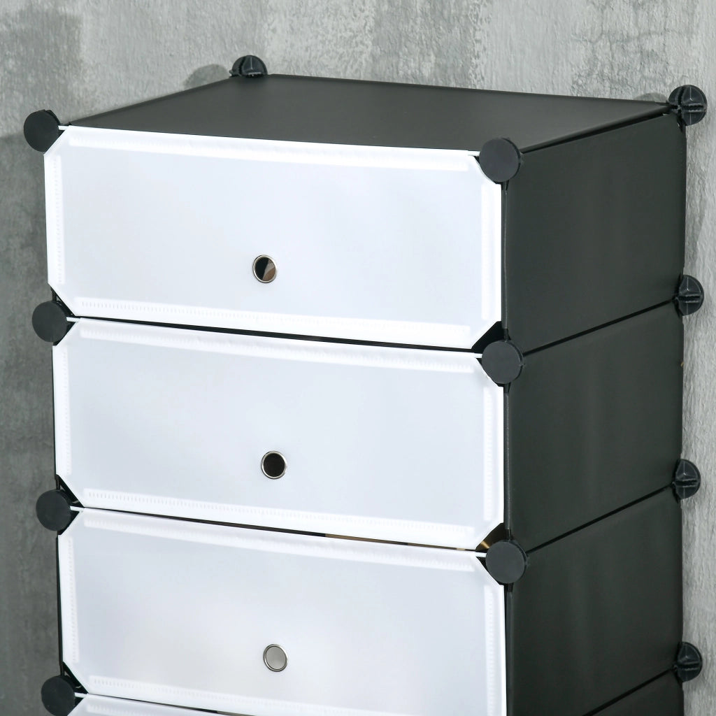 Armadio per scarpe modulare con 6 cubi impilabili ¨C Minimal ¨C 49x36.5x108 cm bianco