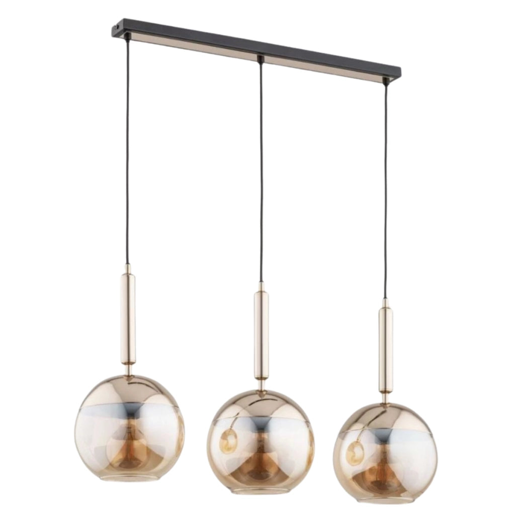 Lampadario Alfa VOLDA moderno nero ambra 6xE14 IP20