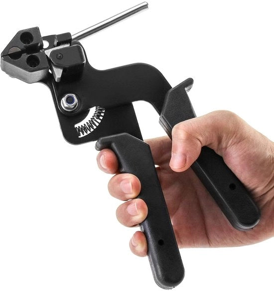 Strumento per avvolgere cavi in acciaio inox - Facile e efficiente - Nero - Tagliare e avvolgere - Per avvolgipercablaggi - Adatto per professionisti...