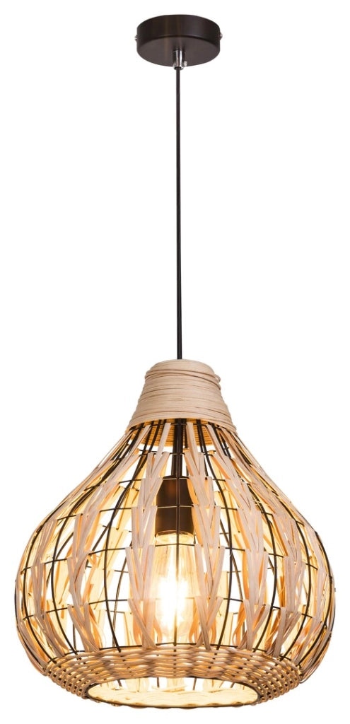 Lampada sospensione boho rattan E27 Ø34 Rabalux Zahara