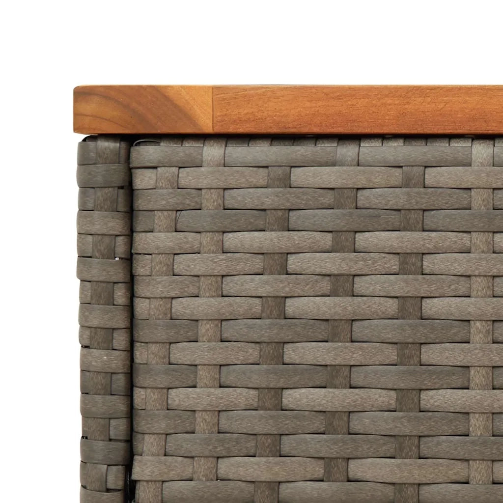 Tavolino-Tavolino da soggiorno-Tavolo Giardino Piano in Legno Grigio 58x27,5x55cm Polyrattan