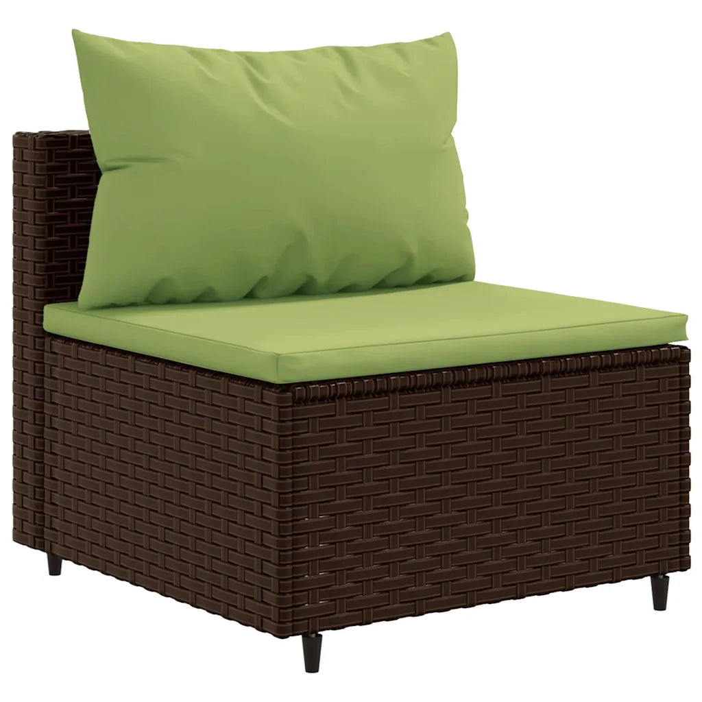 Set Mobili da Giardino 6pz con Cuscini in Polyrattan Marrone 3308070