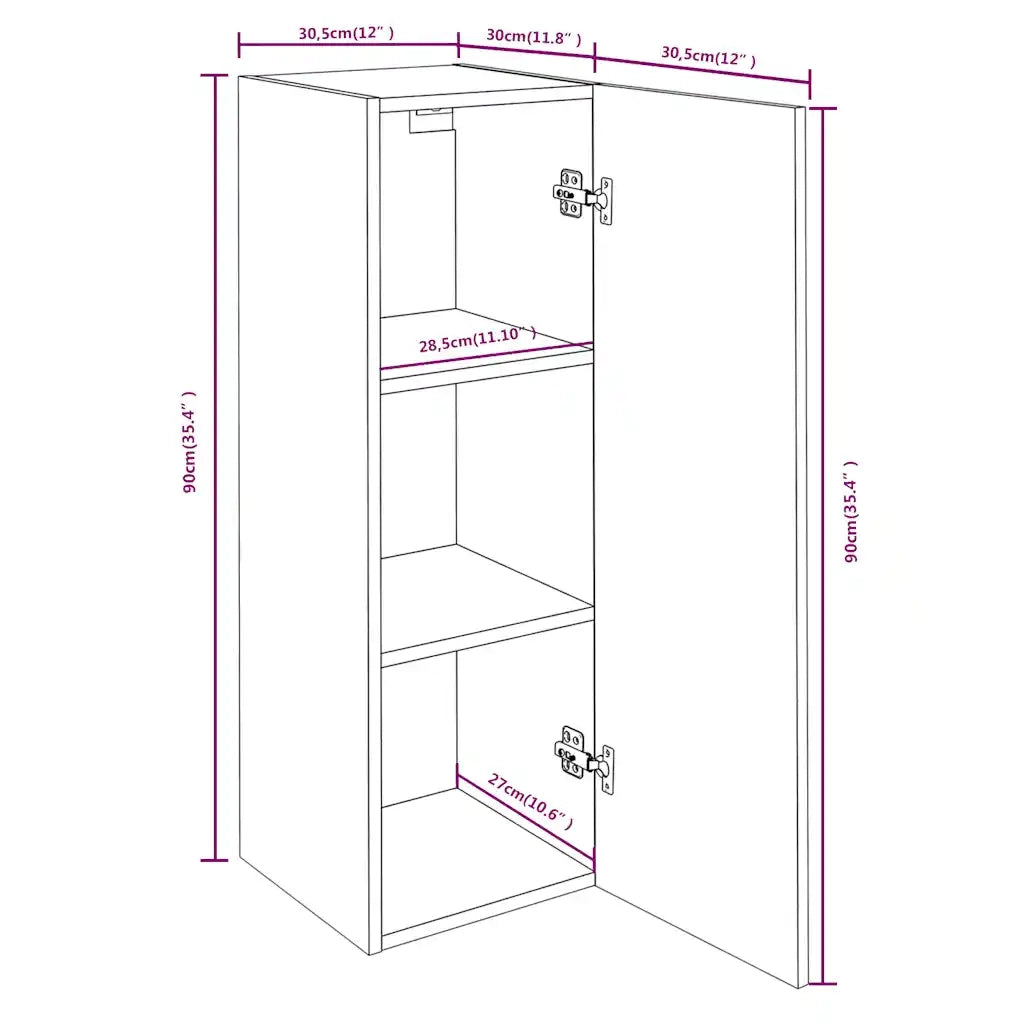 Mobile TV | Armadietto TV | Mobile Porta TV Grigio Sonoma 30,5x30x90 cm in Legno Multistrato