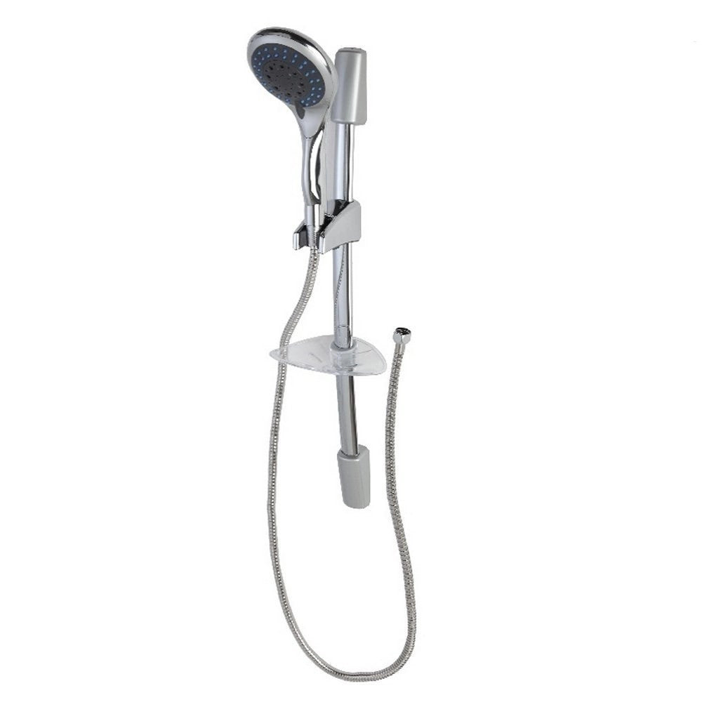 Trade Shop - Saliscendi Asta Con Soffione Doccia 5 Funzioni Cromo Bagno Doccia Vasca -