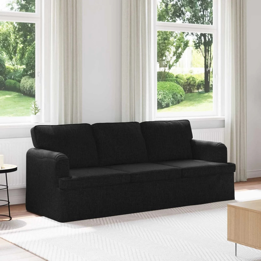 Divano Nero 201 x 80 x 85 cm Tessuto