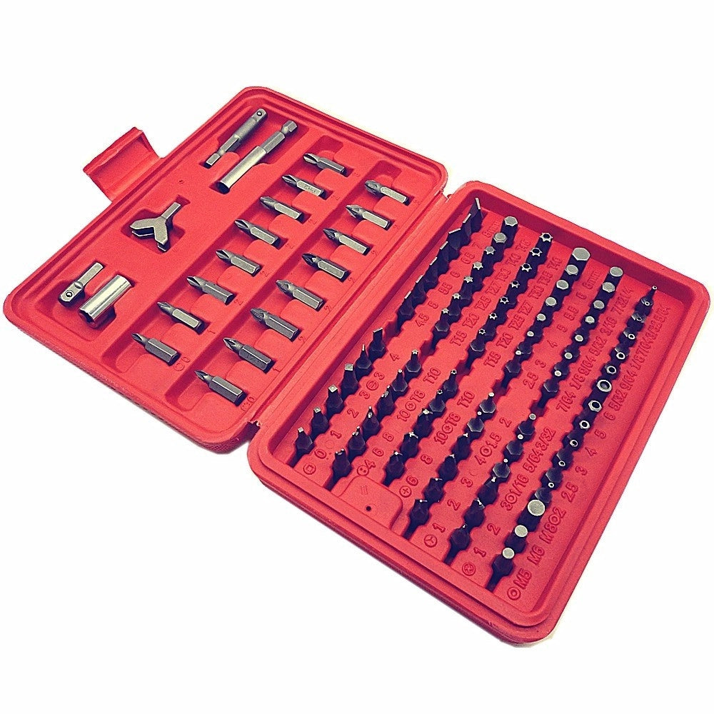 Trade Shop - Kit 100 Inserti Per Cacciavite Avvitatore A Batteria In Valigetta -