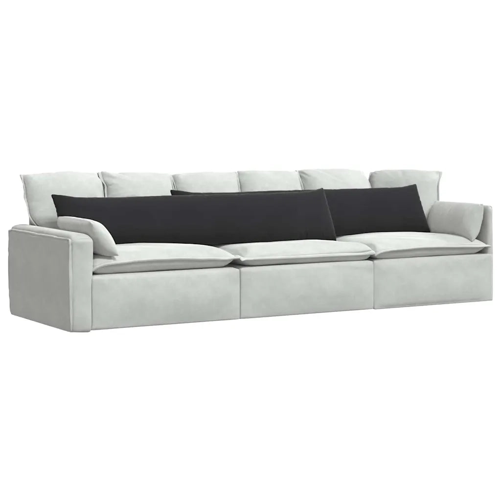 Cuscini da Divano 2 pcs Nero 200 x 40 cm Tessuto in Cords 42013891