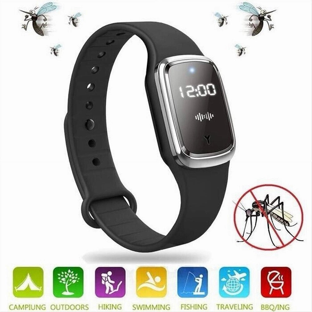 Trade Shop - Bracciale Repellente Per Zanzare Ad Ultrasuoni Orologio Dispositivo Antizanzare -