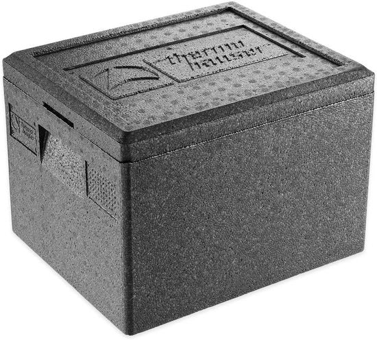 Scatola termica EPP 1/2 - 19 litri - ideale per la conservazione alimentare - 1 pezzo - nero - 39 x 33 x 28 cm