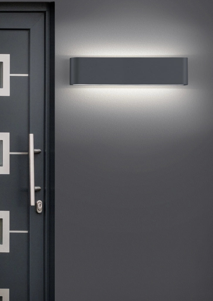 Applique da esterno LED 2 luci, alluminio, antracite, 46,5x9x4 cm, Thames Ii