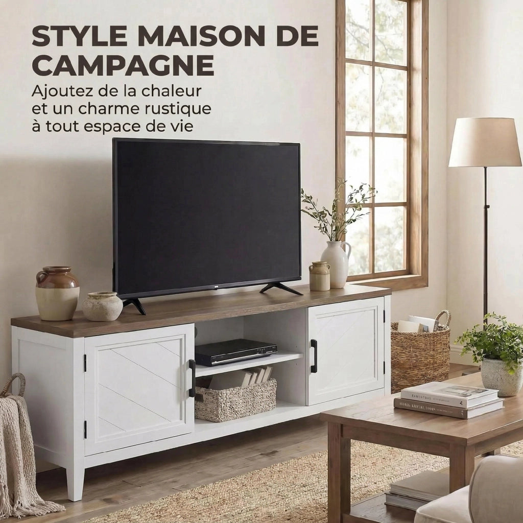 Mobile TV ¨C Minimal ¨C bianco marrone 140 cm