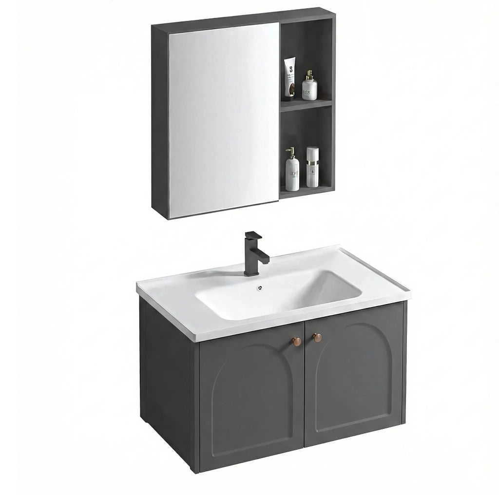 Set Di Mobili Da Bagno Con Lavabo Denver 60cm Grey