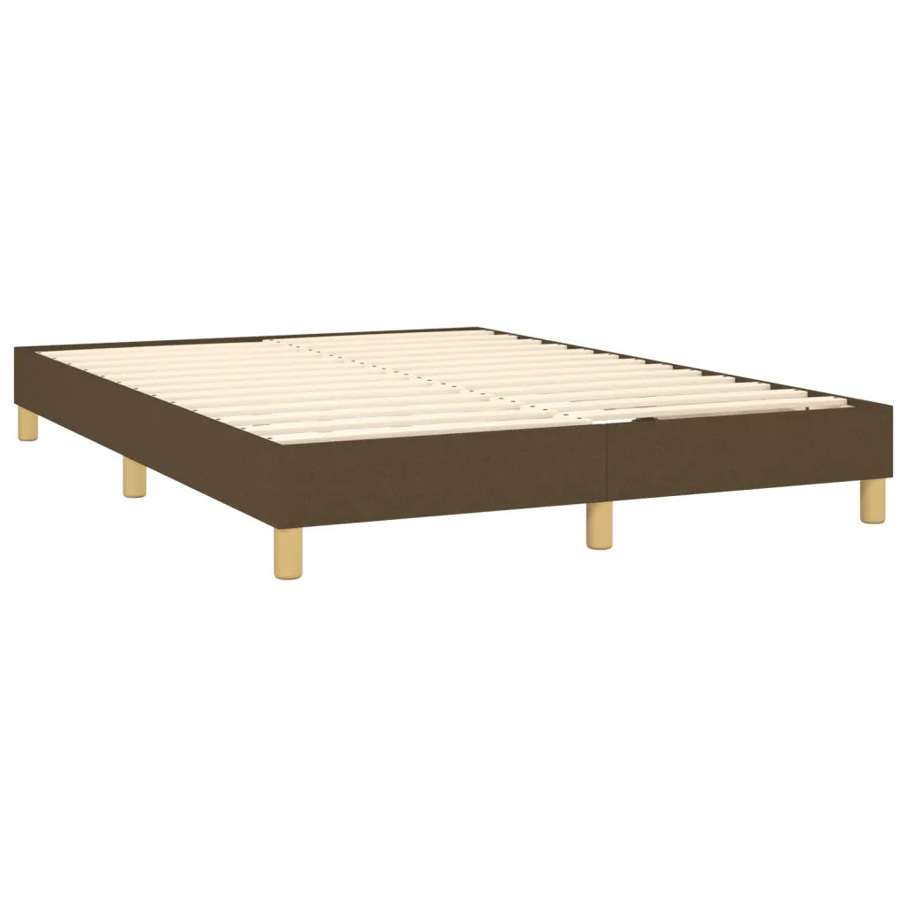 Letto a Molle Materasso e LED MarroneScuro 140x190cm in Tessuto 3133952