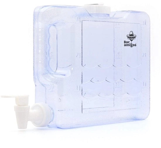 Dispensatore di acqua da 3 litri - Dispensatore con rubinetto - Acqua fredda - PETG plastica - Maniglia - Per frigorifero - Imbuto per acqua