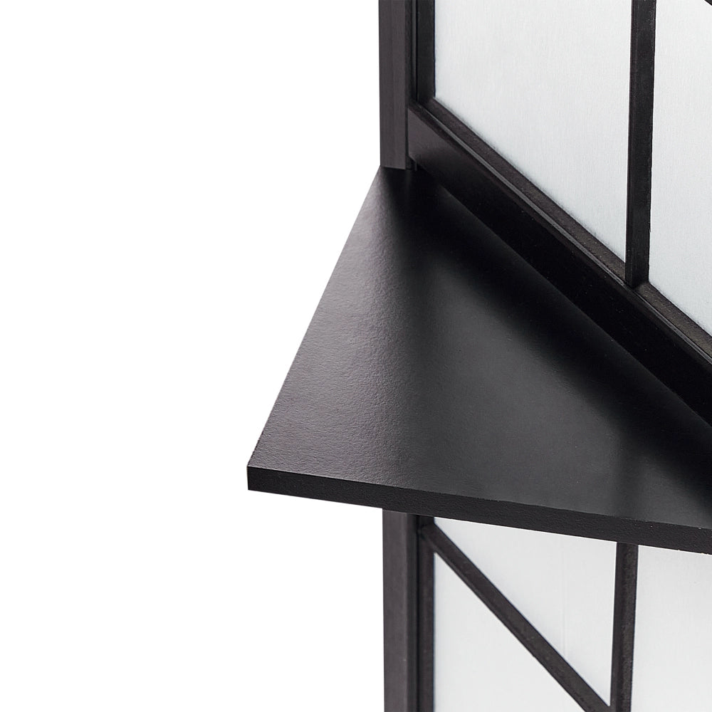 Divisorio in legno di pino nero Materiale sintetico 4 pannelli Schermo decorativo pieghevole Divisorio soggiorno camera da letto Design tradizionale