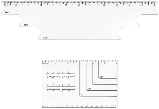 Strumento di riferimento per punti di croce - Righello per filo 320x77x3mm - Goniometro 154x100x3mm - Accessori per cucire - Strumento per hobby e fai da te - Utile per misurare e posizionare - Accessori per cucire