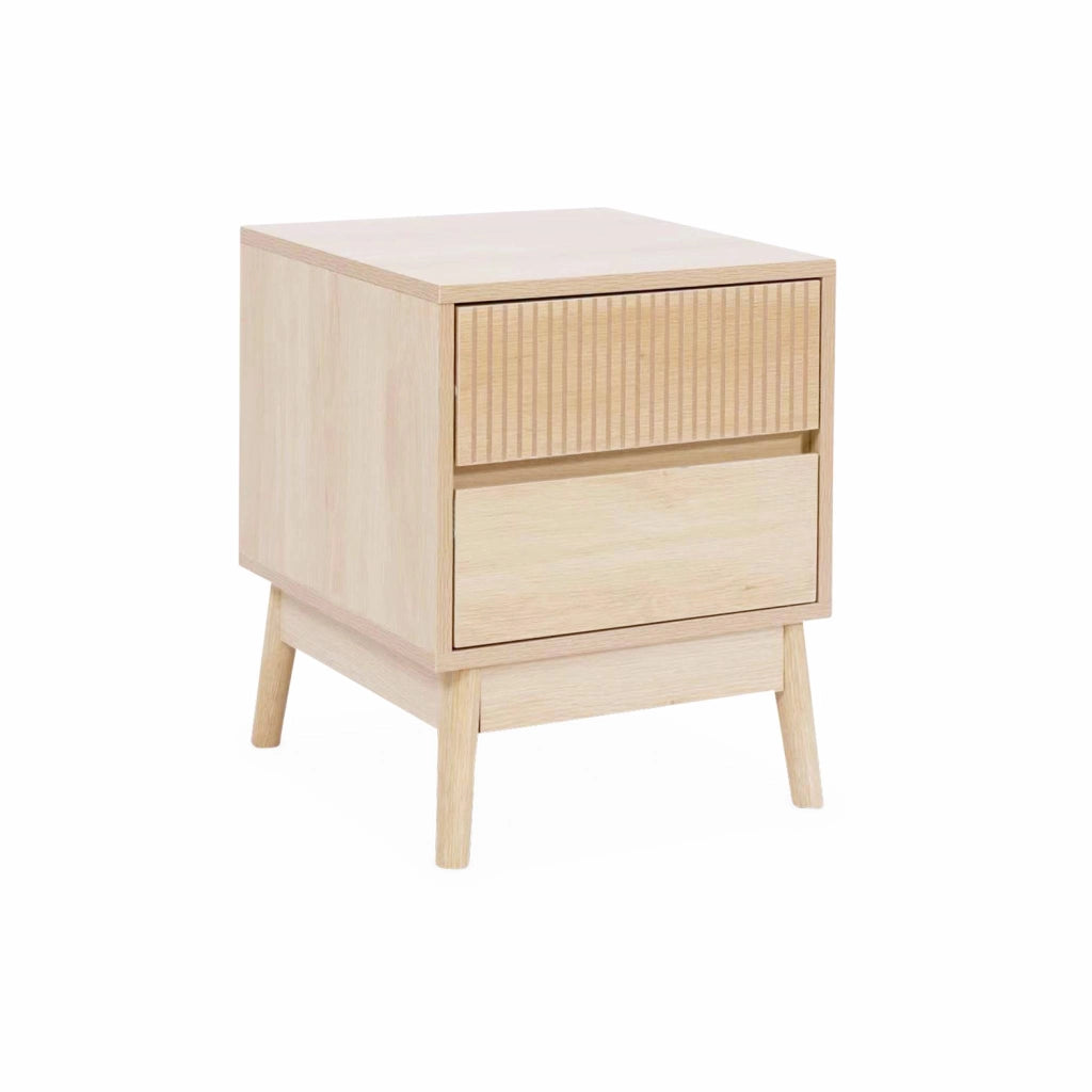 Comodino con 2 cassetti, marrone chiaro