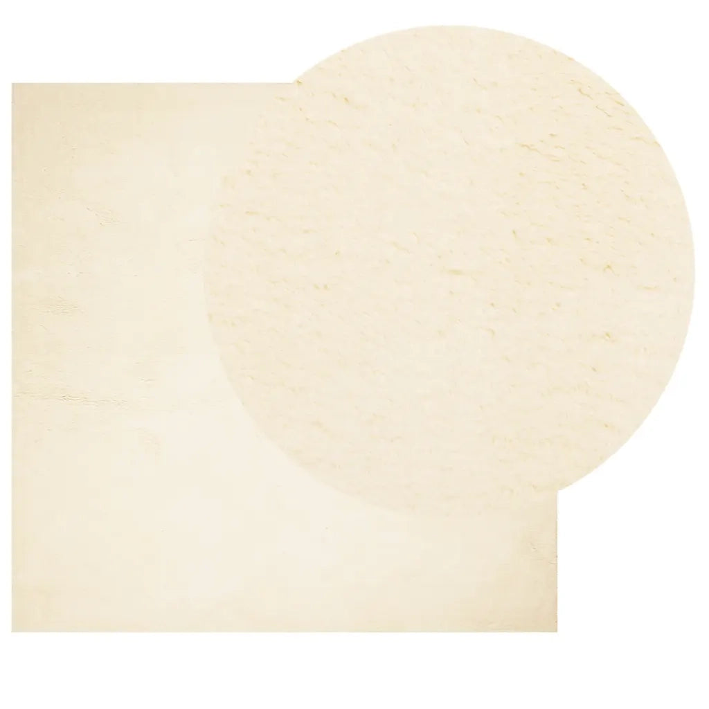 Tappeto a Pelo Corto HUARTE Morbido e Lavabile Crema 240x240 cm 375044