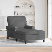 Chaise Lounge con cuscino Grigio scuro 91 x 157 x 91 cm Tessuto