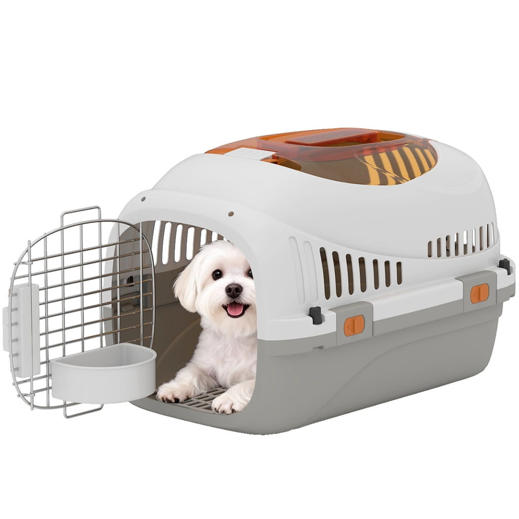 Trasportino per Animali Domestici ¨C Xylo ¨C Cani Gatti fino 4kg con Apertura Superiore 49x32x31cm Grigio