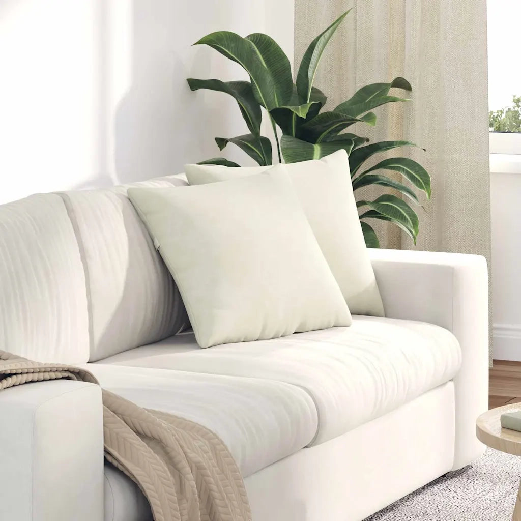 Cuscini da Divano 2 pcs Crema 45 x 45 cm Tessuto in Cords 42013937