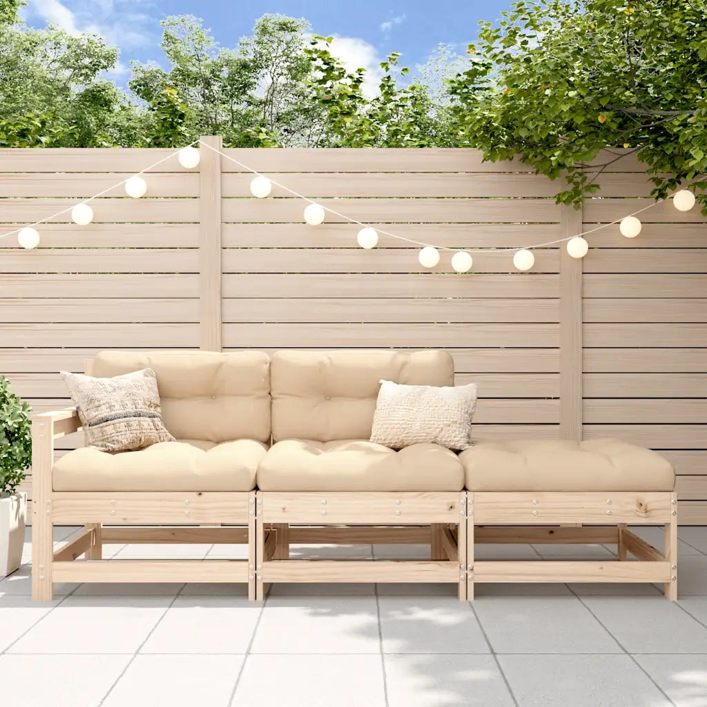 Set Divani da Giardino 3 pz con Cuscini in Legno Massellocod mxl 83187
