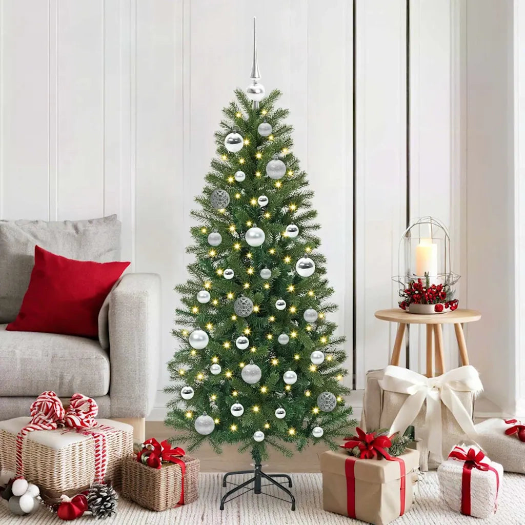 Set di Palle di Natale con 150 LED 61 pcs Argento Plastica 42018835
