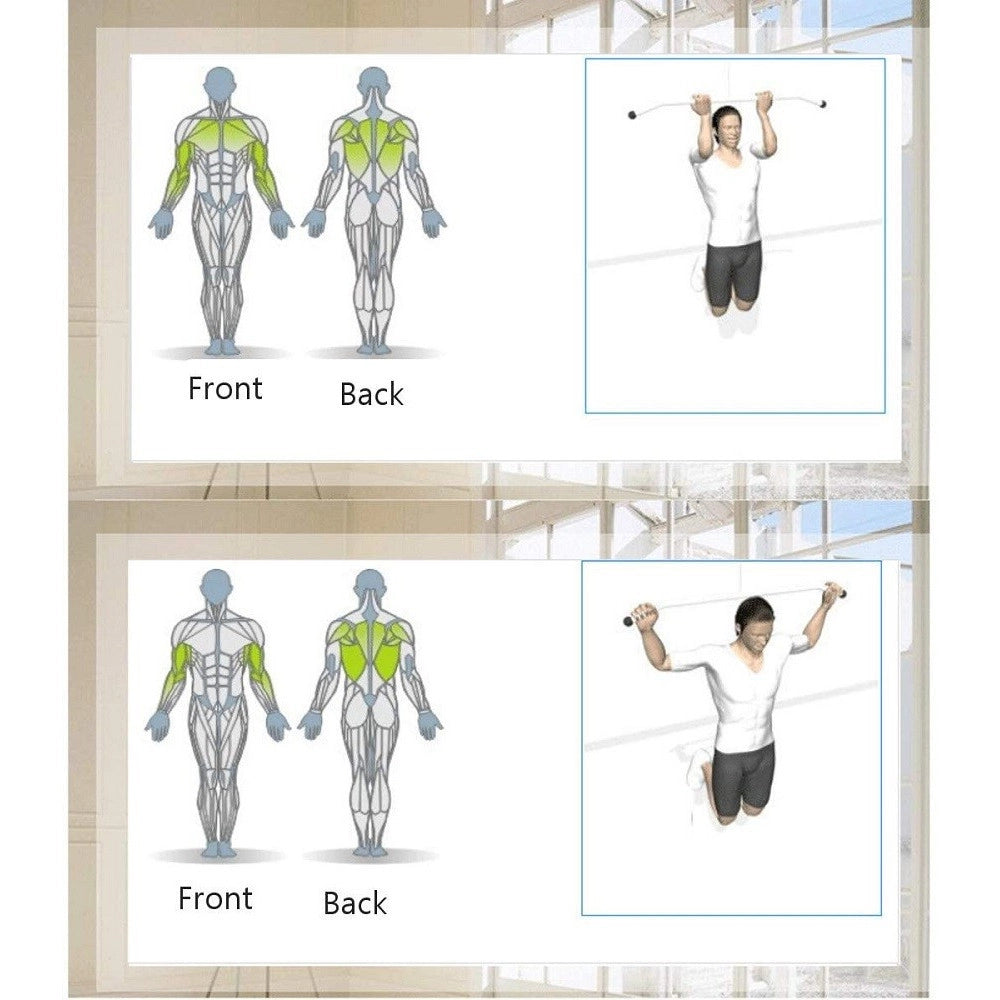 Trade Shop - Barra Per Trazioni Porta Regolabile Fino A 1,5 Mt Palestra Fitness Allenamento -