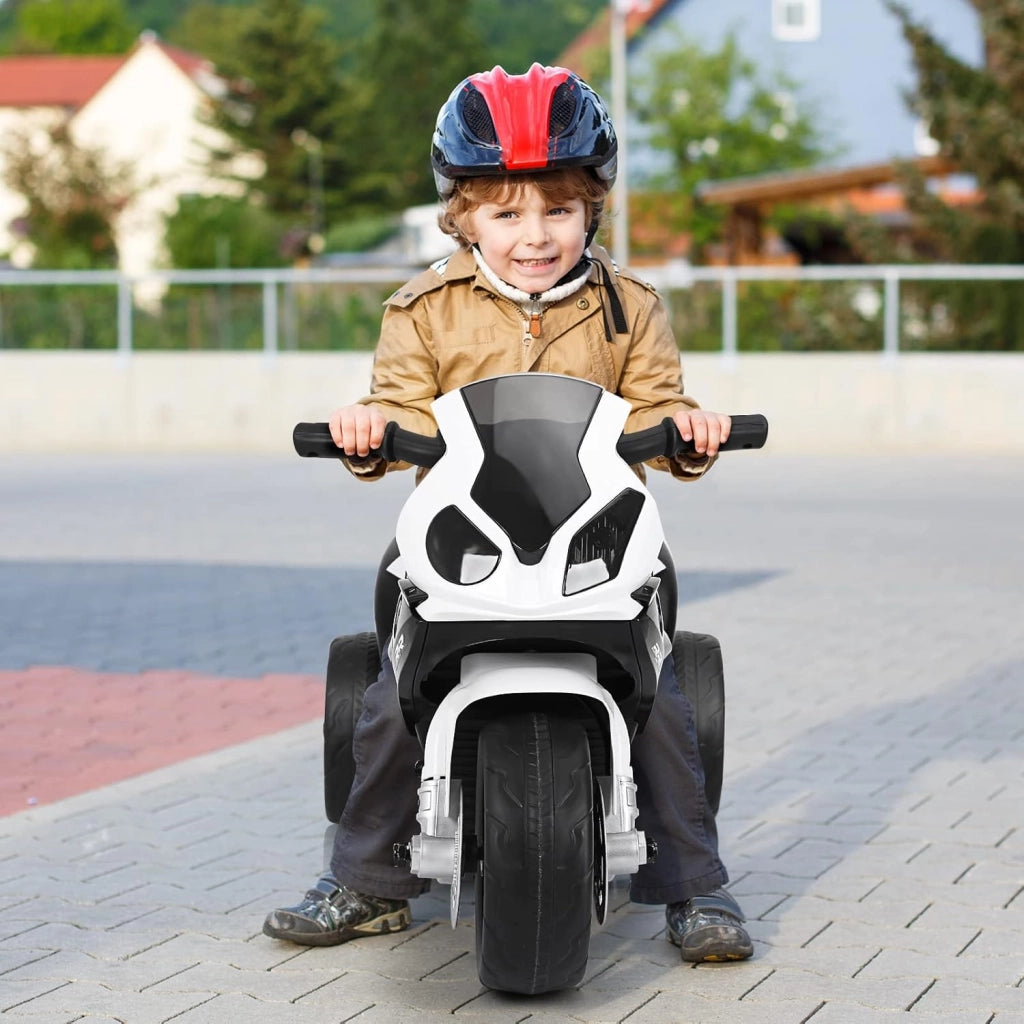BMW Moto Cavalcabile per Bambini, Moto Giocattolo con Rotelle, Fari, Funzione Musica, Motocicletta a 3 Ruote, Regalo Perfetto per Bambini, 66 x 37 x 44,5 cm (Nero)
