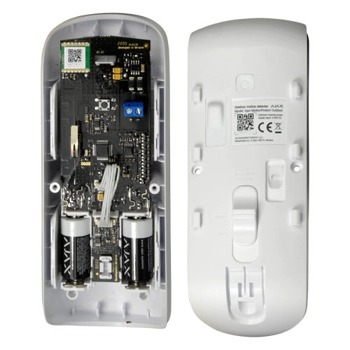 AJAX AJMPO MotionProtect Outdoor Rilevatore di movimento wireless 868MHz da esterno con anti-mascheramento avanzato e immunità agli animali domestici bianco AJ12895