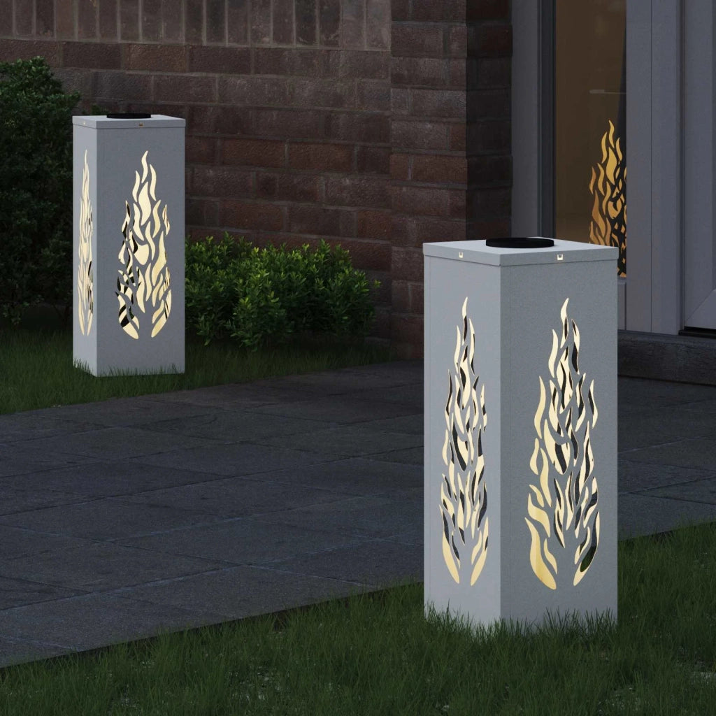 Faro LED solare per sentieri 2 pcs Bianco 879794