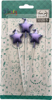 CANDELINA DECORATIVA "STELLA BLU" 3PZ