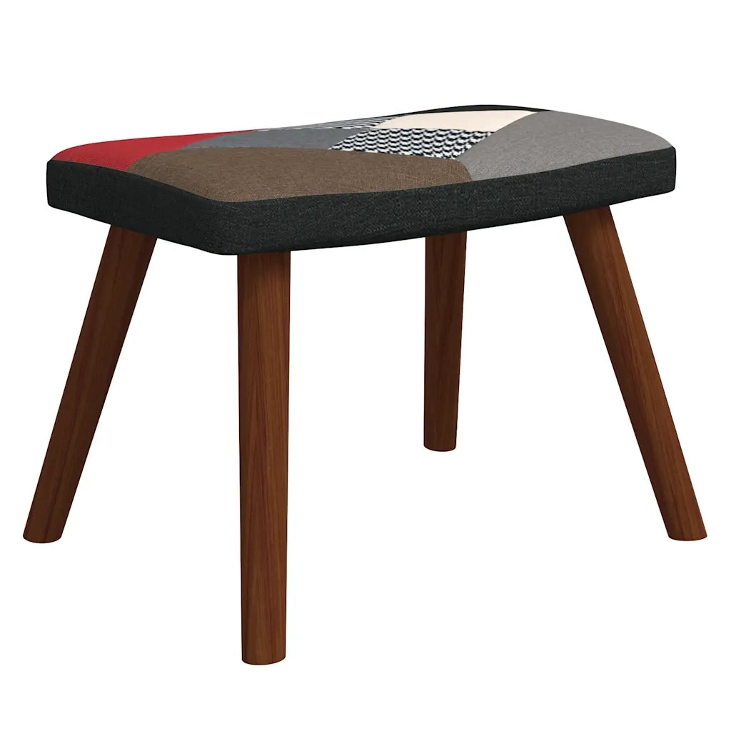 Sedia a Dondolo con Poggiapiedi in Tessuto Patchwork CFW1529144