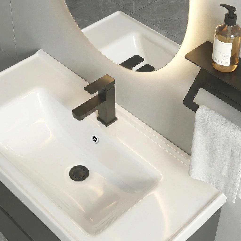 Set Di Mobili Da Bagno Con Lavabo River 60cm Grey