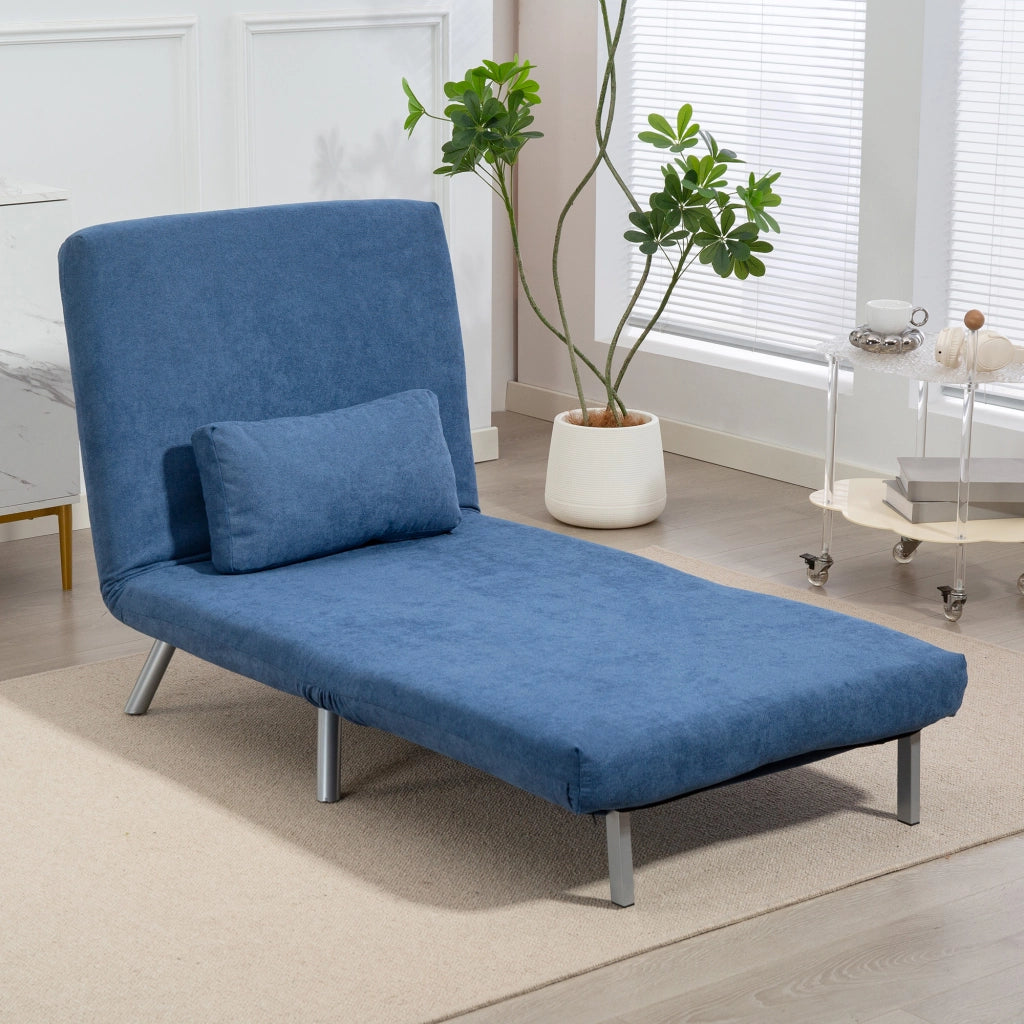 Poltrona letto ¨C Minimal ¨C Blu, tessuto, con cuscino