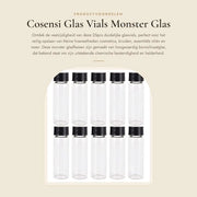 Vetrini di Laboratorio 30ml - 25 Pezzi - Vetro a Borosilicato - Bocchetta a Viti Nera - Contenitori Cosmetici - Lekvrij - Campioni in Vetro