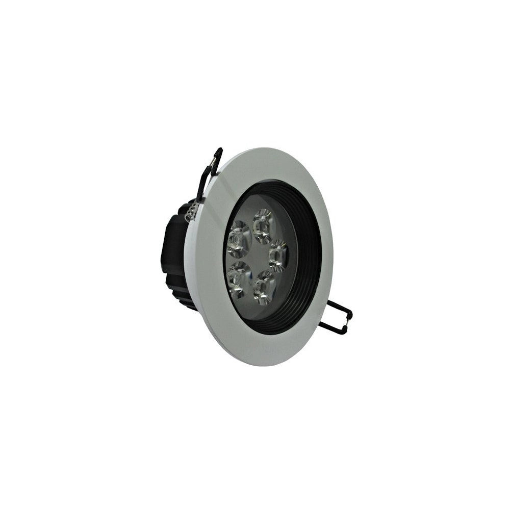 Trade Shop - Faretto Led Incasso A Molla Con Alette 3 5 7 9 12 15 18 W Cornice Telaio Bianco -
