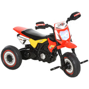 EasyComfort Triciclo per Bambini Stile Moto a Pedali con Luci e Suoni, 3 Ruote Larghe, Età 18-36 Mesi, 71x40x51cm, Rosso