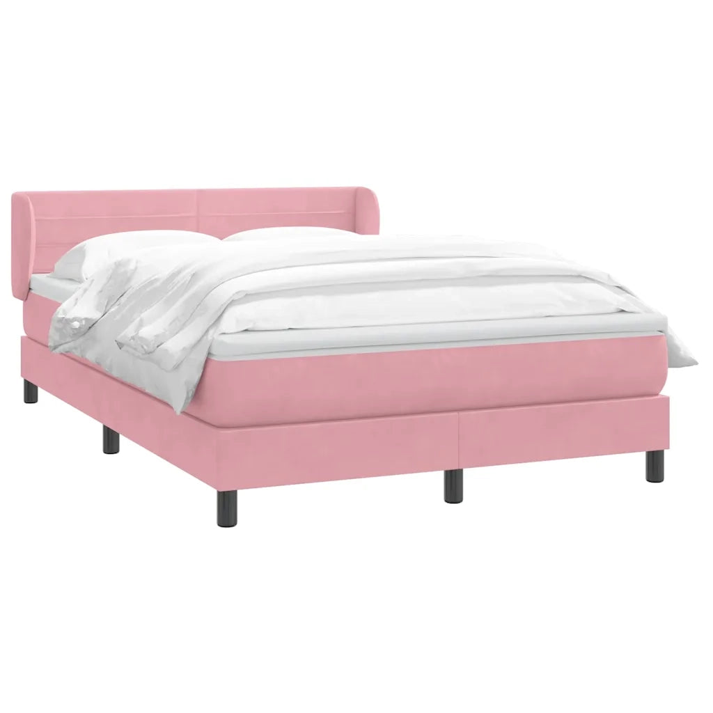 Giroletto a Molle con Materasso Rosa 140x210 cm in Velluto 3317612