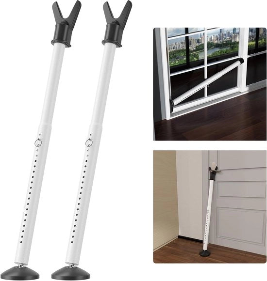 2 Pacchi di Balcone di Sicurezza per Porte Pesanti – Adattabile – Per Porta d'Entrata, Porta Scorrevole, Finestra, Porta Terrazza – Appartamento, Casa e Hotel