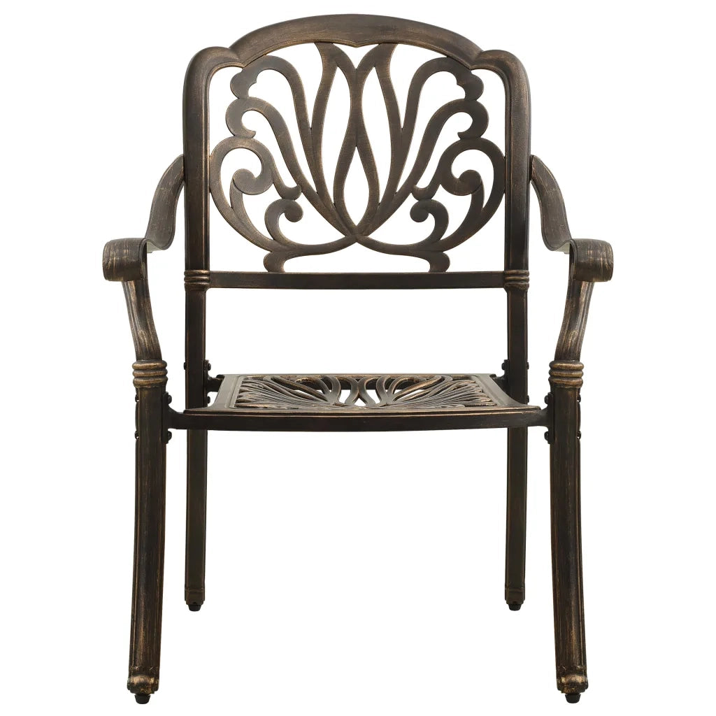 Sedie da Giardino 2 pz in Alluminio Pressofuso Bronzo 315567