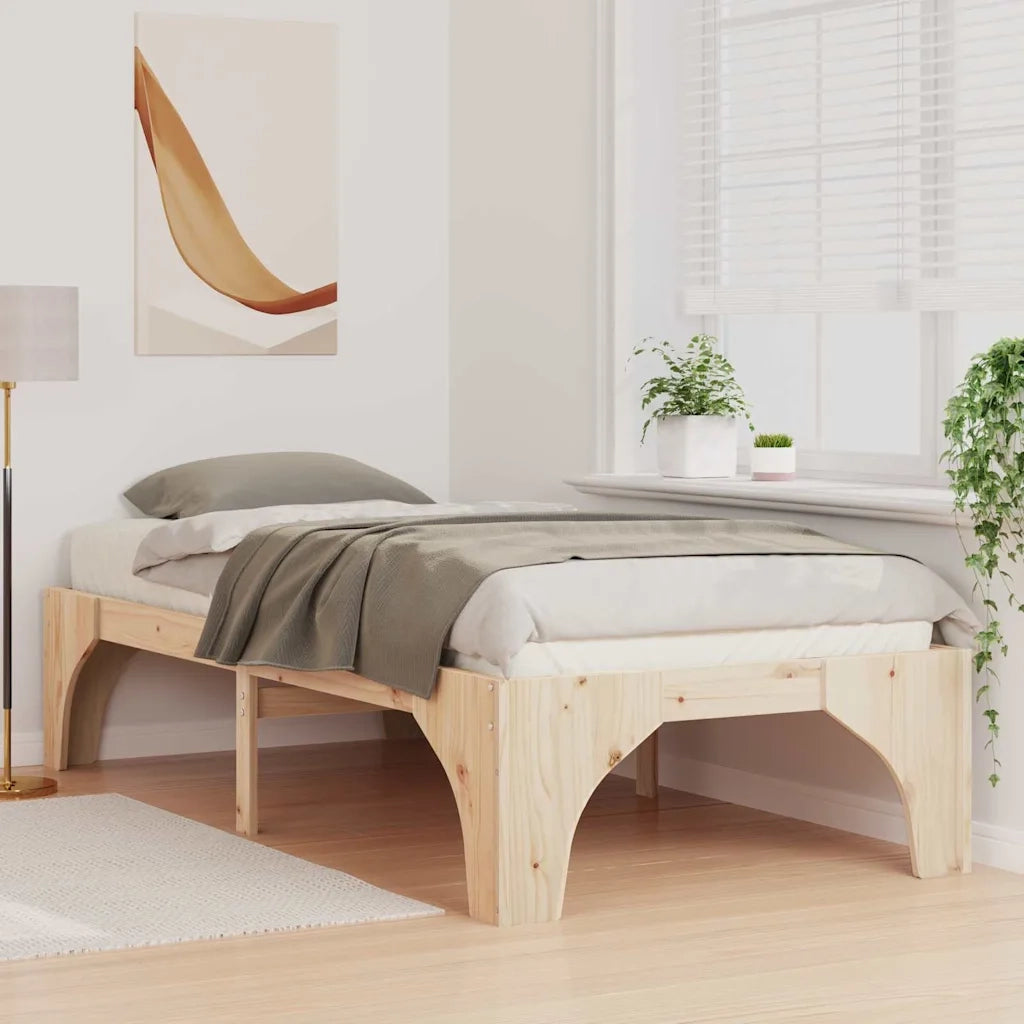 Letto singolo | Letto per adulti | Struttura del letto Marrone 75 x 190 cm Pino massello