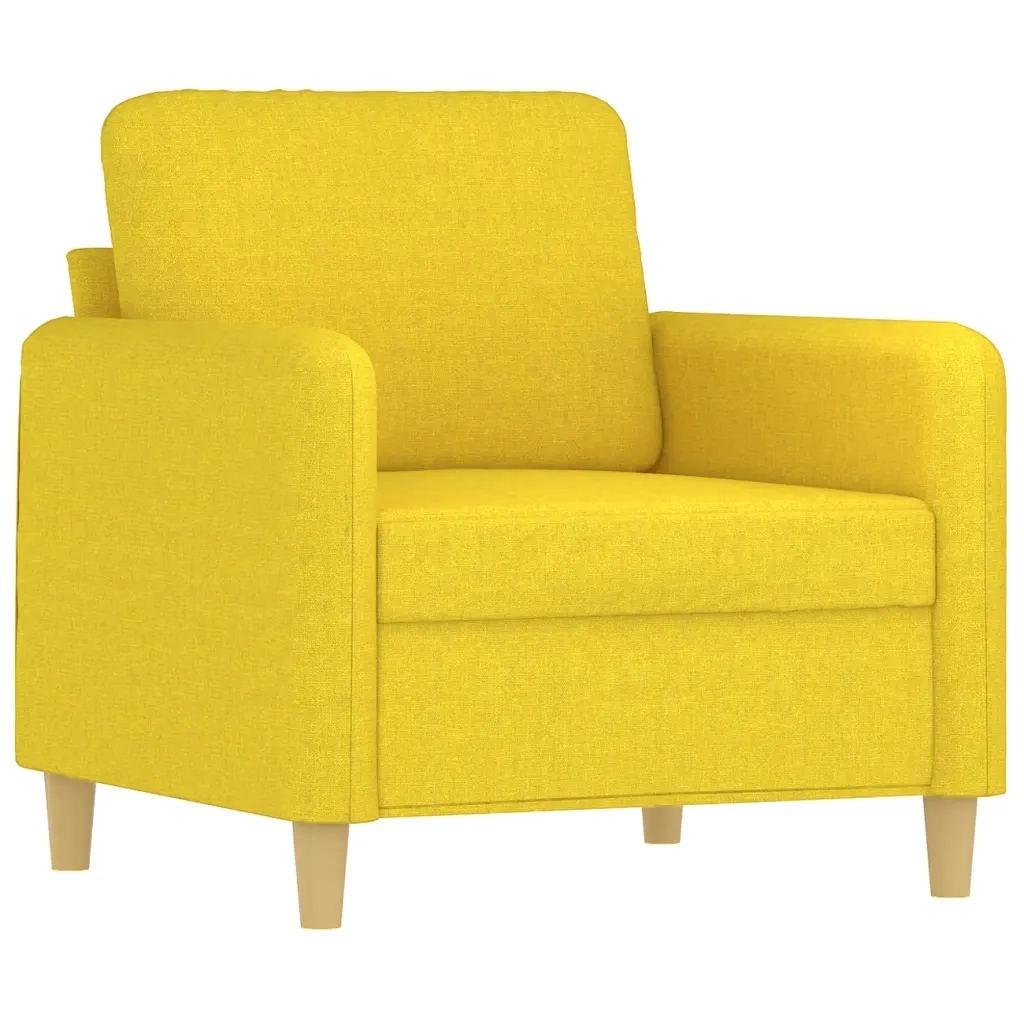 Set di Divani 3 pz con Cuscini Giallo Chiaro in Tessuto 3202059