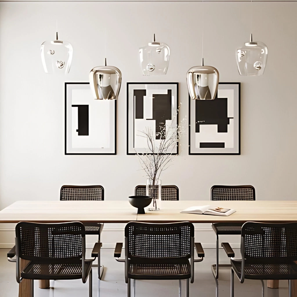 Zafferano Lampada a sospensione Bilia 230V LED 8W 2700K Vetro borosilicato Nero-Argento, design a campana di ispirazione artigianale made in Italy