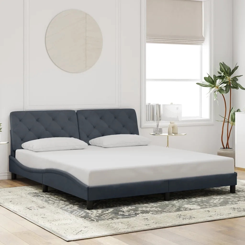 Letto matrimoniale | Letto per adulti | Giroletto senza Materasso Grigio Scuro 180x200 cm Velluto
