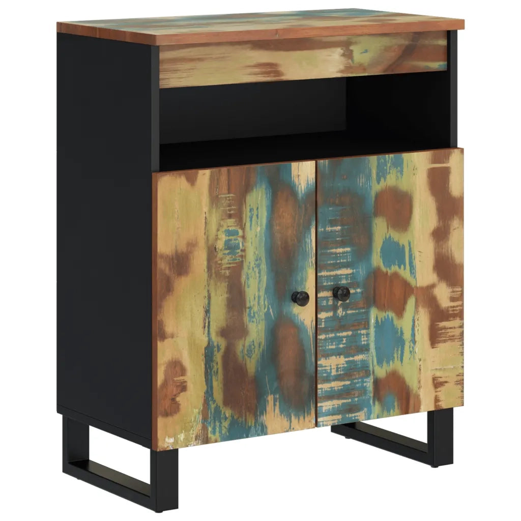 Credenza con 2 Ante-Buffet-Armadio da cucina 60x33x75 cm in Legno Massello di Recupero