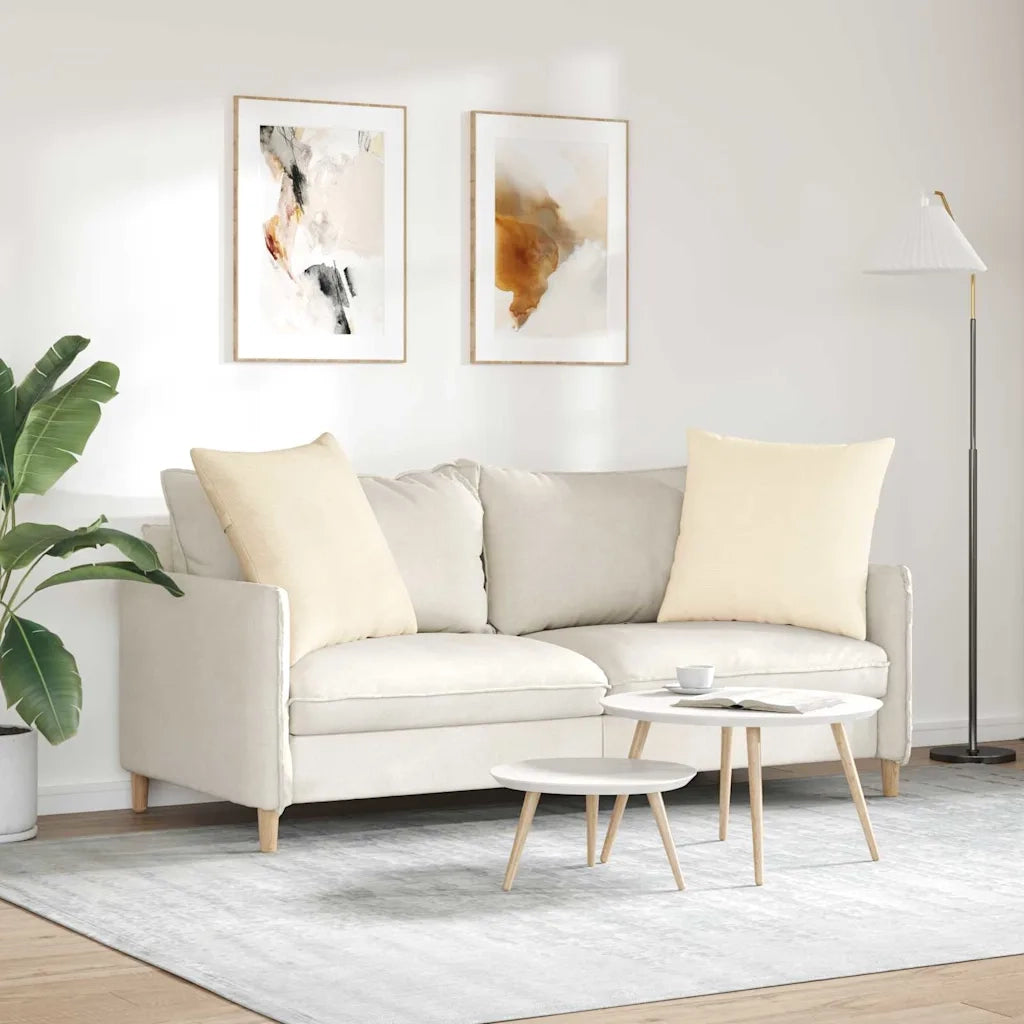 Cuscini da Divano 2 pcs Crema 80 x 80 cm Tessuto in Cords 42014077