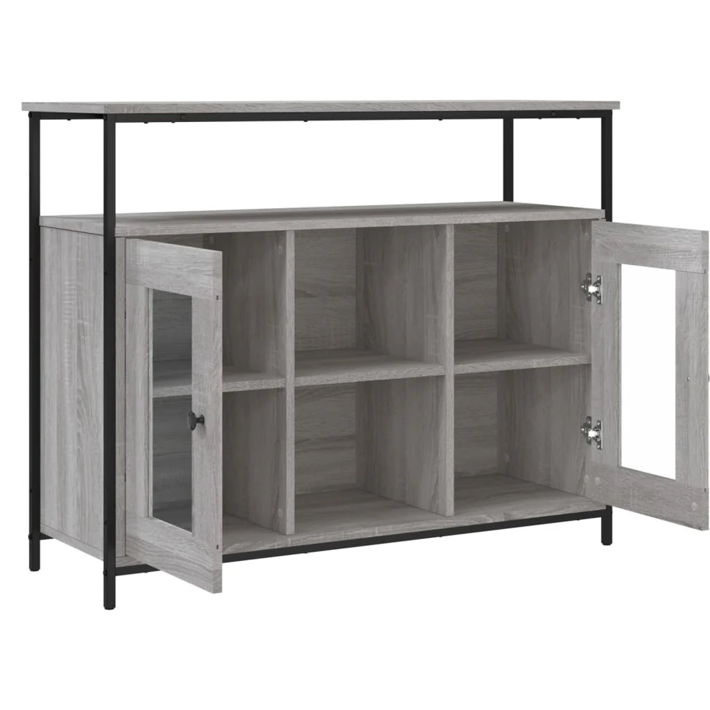 Buffet credenza cassettiera armadio mobile contenitore organizer cucina soggiorno rovere Sonoma 100 x 35 x 80 cm legno ingegnerizzato grigio 02_0036251